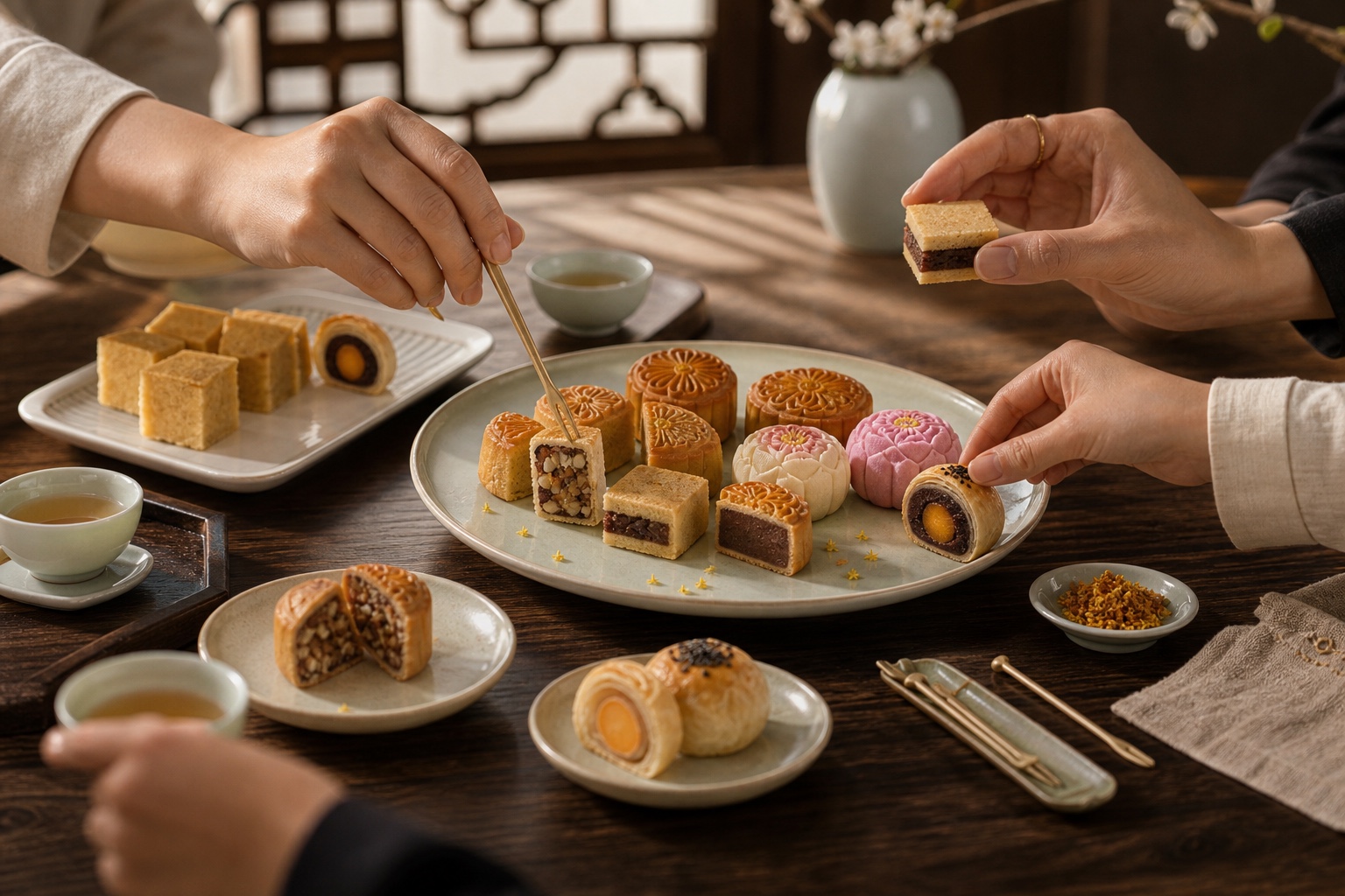 云酥坊新品试吃会中式糕点茶席活动图